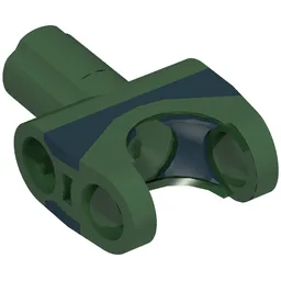 Technic Axle Connector 2 x 3 with Ball Socket and Axle Socket with Black Rubber Insert / Dark Green