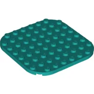 Plate Round Corners 8 x 8 / Dark Turquoise