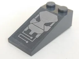 Slope 18 4 x 2 with Silver Robot Head Pattern (Sticker) - Set 7704
