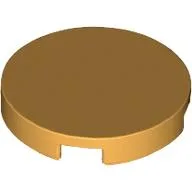 Tile Round 2 x 2 with Bottom Cross / Light Orange