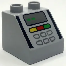 Duplo Brick 2 x 2 Slope 45° with Cash Registry Print