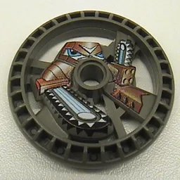Technic Disc 5 x 5 Notched, Chain-Saw Print / Dark Gray