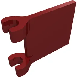 Flag 2 x 2 Square, Flat Clip Edge [Thick Clips] / Dark Red