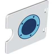 Duplo Door / Window with Cutout with Medium Azure Porthole, Dark Blue Window Print / White
