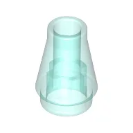 Cone 1 x 1 [No Top Groove] / Trans-Light Blue