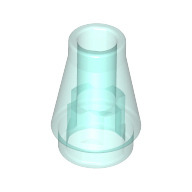 Lego Cone 1 x 1 [No Top Groove] / Trans-Light Blue