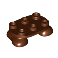 Lego Feet, 2 x 3 x 2/3 with 6 Studs on Top / Reddish Brown