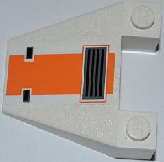Lego Wedge 4 x 4 Taper without Stud Notches with SW Snowspeeder Vent, Orange Stripe Pattern (Sticker) - Set 8089