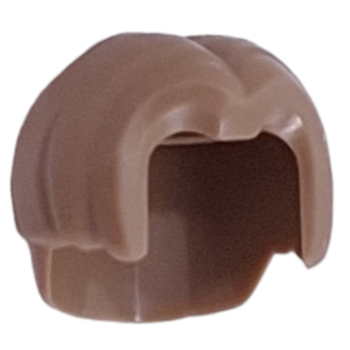 Lego Hair Mid Length, Parted with Hole / Dark Tan