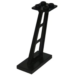Support 2 x 4 x 5 Stanchion Inclined [3mm wide posts] / Black