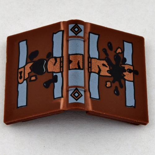 Lego Book 2 x 3 with Lock and Soiled Spots Print / Brown