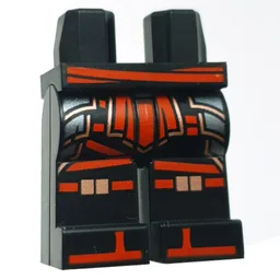 Hips and Black Legs with Red/Metal Pink/Silver Samurai Armor, Red Sash Print / Black