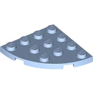 Plate Round Corner 4 x 4 / Bright Light Blue