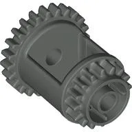 Technic Gear Differential, 24 -16 Tooth with Clutch on Both Sides / Dark Gray
