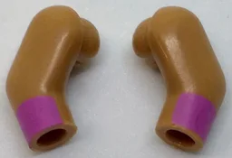 Arm, (Matching Left and Right) Pair with Dark Pink Cuffs Pattern / Medium Nougat