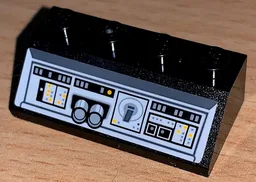 Slope 45 2 x 4 with SW Millennium Falcon Control Panel, Bright Light Orange and Gray Buttons Pattern (Sticker) - Set 75212