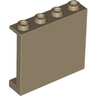 Panel 1 x 4 x 3 [Side Supports / Hollow Studs] / Dark Tan