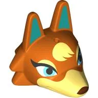 Minifig Head Special Audie / Reddish Orange