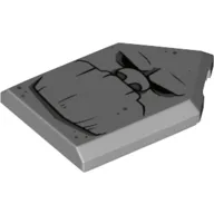 Tile Special 2 x 3 Pentagonal with Face Print / Light Bluish Gray