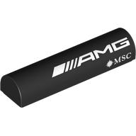 Lego Brick Curved 1 x 4 x 2/3 Double, No Studs with White 'AMG MSC', Right print