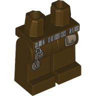 Lego Hips and Dark Brown Legs with Silver Belt, Pouch, Rope print / Dark Brown