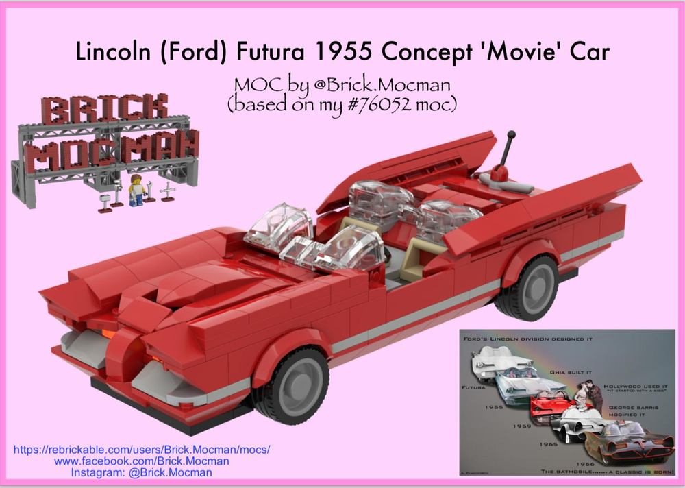 Lego MOC - Ford (Lincoln) Futura Movie Car - 1955 Red