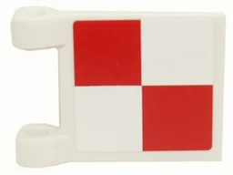 Flag 2 x 2 Square with Flat Edge with SpongeBob Red and White Checkered Pattern (Sticker) - Sets 3825 / 3833