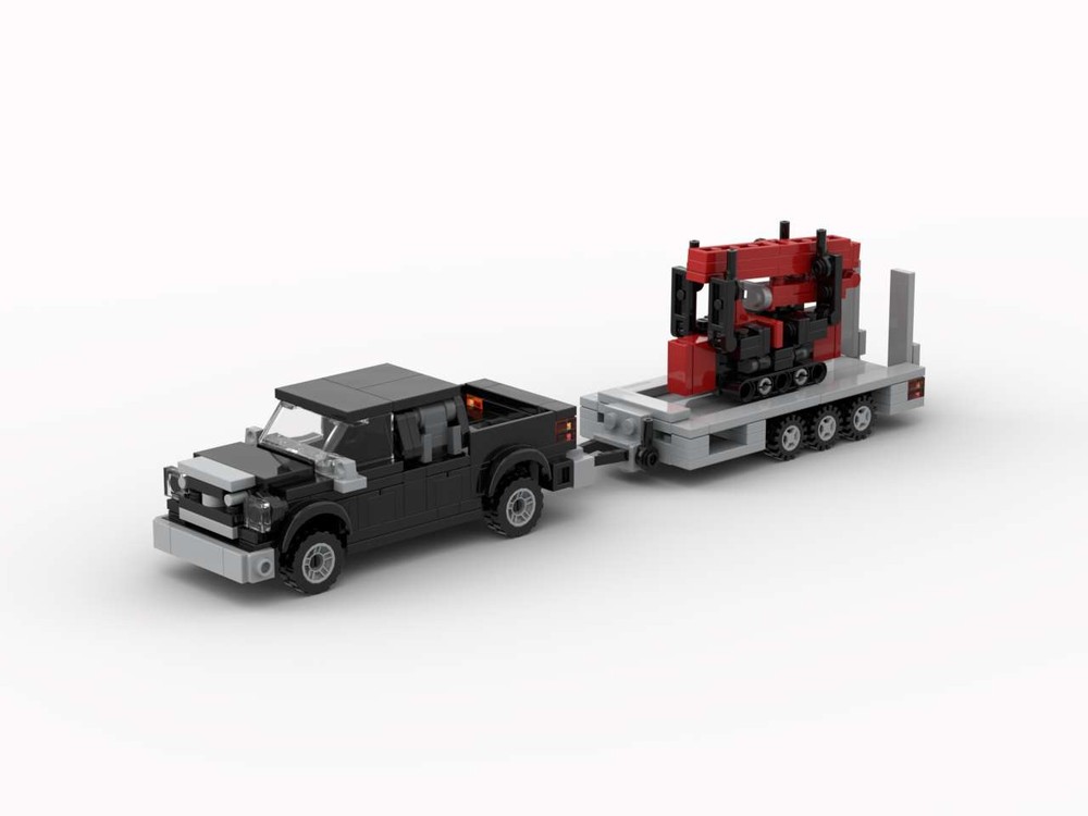 Lego Dodge Ram with trailer and Jekko SPX532 crane
