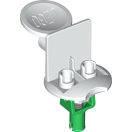 Lego Sports Soccer Minifig Stand with Spring and Green Pin [Complete Assembly] / White