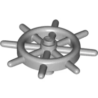 Boat / Ship Wheel / Helm with Slotted Pin / Light Bluish Gray