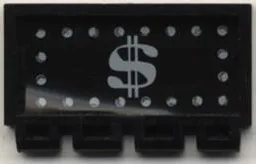Hinge Train Gate 2 x 4 with Dollar Sign Pattern (Sticker) - Set 6765