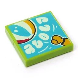 Tile 2 x 2 with Bouncy Balls Print / Lime