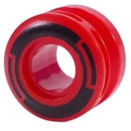 Wheel 11 x 8 with Center Groove, One Smooth Side with Black Circles Print / Red