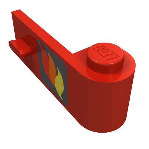 Lego Door 1 x 3 x 1 Right with Fire Logo Print / Red