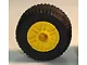 Wheel 18mm D. x 14mm with Pin Hole, Fake Bolts and Shallow Spokes with Black Tire 30.4 x 14 Solid (55981 / 58090) / Yellow