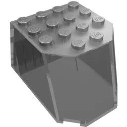 Windscreen 6 x 4 x 3 Flat Top with Studs and 1 x 4 Holes on Bottom / Trans-Brown