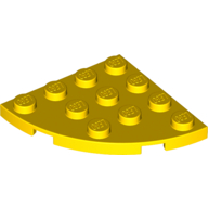 Lego Plate Round Corner 4 x 4 / Yellow
