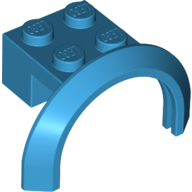 Lego Wheel Arch, Mudguard 4 x 2 1/2 x 2 with 2 x 2 Plate / Dark Azure