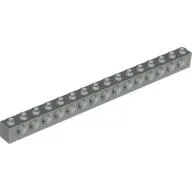 Technic Brick 1 x 16 [15 Pin Holes] / Light Gray