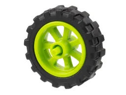 Wheel 15mm D. x 6mm City Motorcycle with Black Tire 21mm D. x 6mm City Motorcycle (50862 / 50861) / Lime