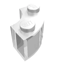 Brick Round Corner 2 x 2 Macaroni with Stud Notch / Trans-Clear