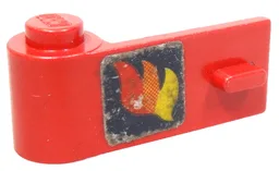 Door 1 x 3 x 1 Left with Classic Fire Logo Pattern (Sticker) - Sets 640-2 / 6690