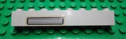 Brick 1 x 8 with Light Gray / Black Grille Pattern on Left Side (Sticker) - Set 5571
