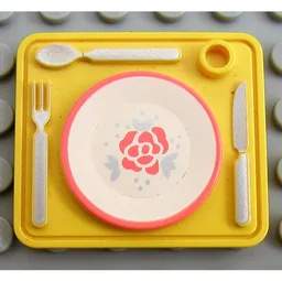 Scala, Equipment Tray with Eating Utensils / Yellow