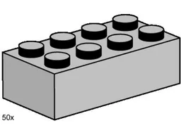 2 x 4 Light Gray Bricks