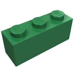 Brick 1 x 3 / Green