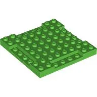 Plate Special 8 x 8 x 2/3 with Four 1 x 4 Recessed Edges / Bright Green