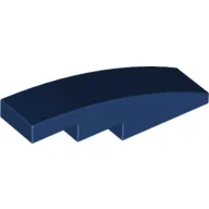 Brick Curved 4 x 1 No Studs [Stud Holder with Symmetric Ridges] / Dark Blue