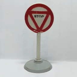 Road Sign Old Round with White Arrow Right Print & Type 1 Base / White