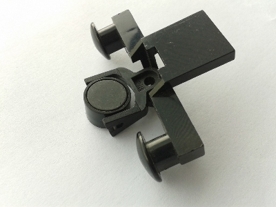 Lego Train Buffer Beam with Black Train Coupling and Black Magnet Cylindrical (4022 / 2920 / 73092)